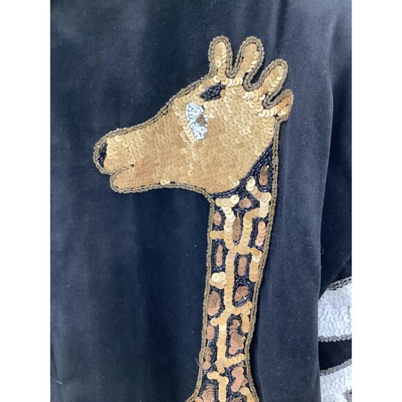 Vintage Modi Denim Jacket Women’s Size XL Sequin Design Lions Tigers& Bears Rare - Picture 6 of 7